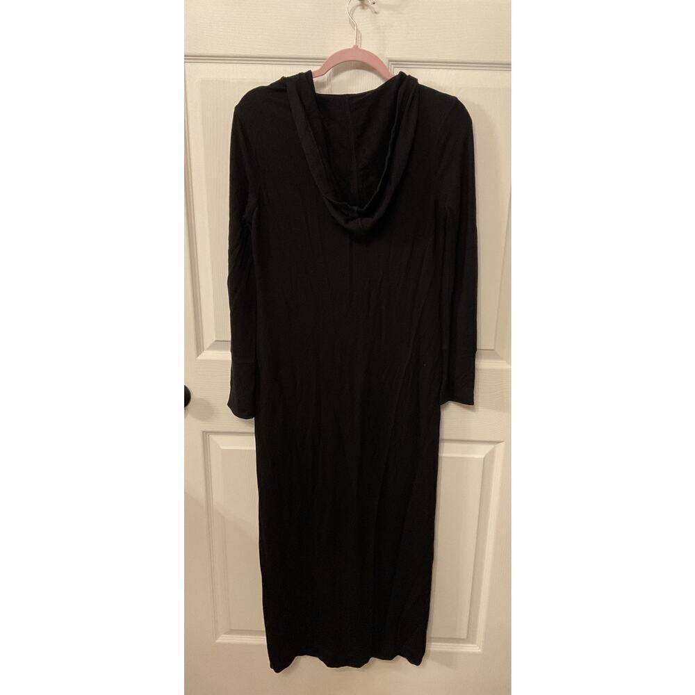 Soma Modal Zip Up Long Maxi Hooded Robe in Black, XS - Picture 5 of 6